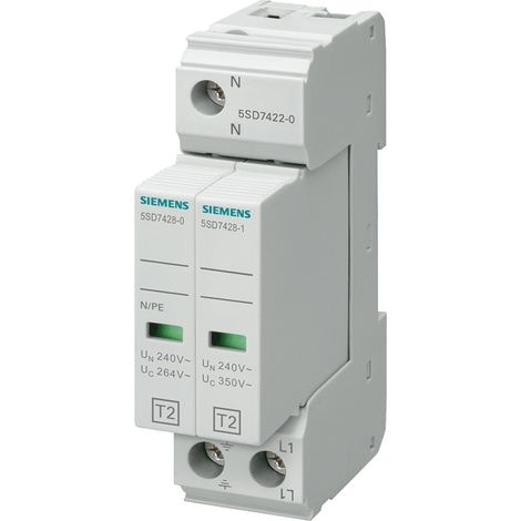 Scaricatore Siemens bipolare SPD 2P 40kA classe 2 5SD74220 (1/2)