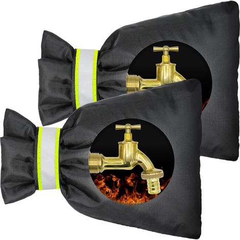 Lot de 2 Housses de Robinet Extérieur pour Hiver 8,9" H x 5,9" L, Manchons de Robinet de Jardin Antigel, Protection Isolante Imperméable Réutilisable (Épaissi) (1/5)
