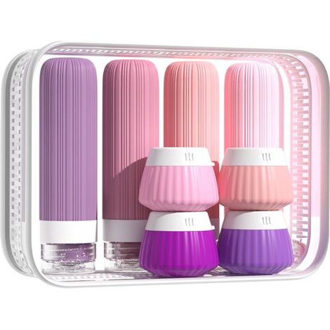 8-teiliges Reiseflaschen-Set,Nachfüllbare Reisebehälter,Fassungsvermögen: 40/90 ml,Wiederverwendbare und auslaufsichere Silikon-Reiseflaschen (1/5)