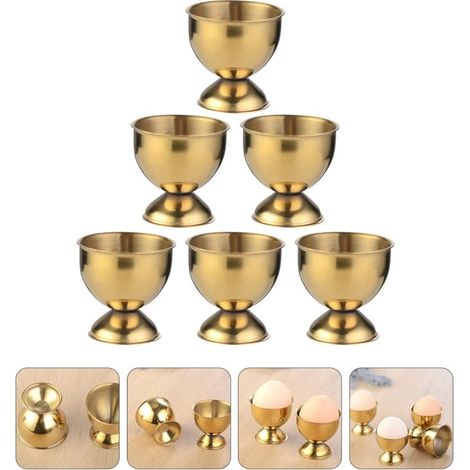 Gekochte Eierbecher, goldener Eis-Dessert-Behälter, Tischdekoration für Urlaub, Hochzeit, Party, 6 Stück (1/5)