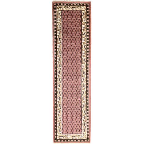 Tapis oriental Mino  - 300x80cm, Rectangular - 100% Laine vierge - Noué main - Rose