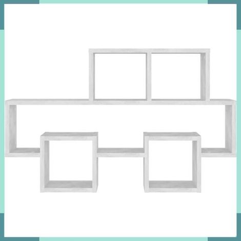 807254 étagère murale forme d'auto Gris béton Bois d’ingénierie (1/5)