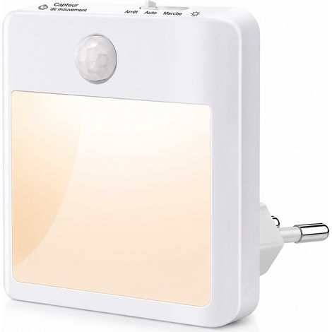 Veilleuse LED Murale Blanc Chaud Prise Européenne Détecteur de Mouvement Dimmable 0,9W réf 1456 20 × 14 × 19 cm 200 g – Livraison gratuite