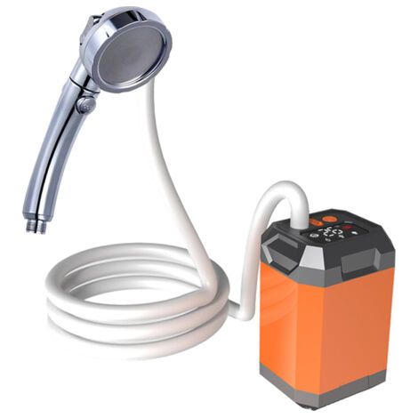 Gistuch Kit Douche de Camping, Camping Douche Portable, 9000mAh Pompe de Douche Électrique Rechargeable avec Affichage Intelligent de Température et Pression d'eau Réglable pour Extérieure, Randonnée, (1/5)