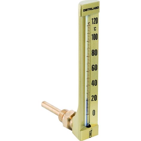 Industrielles Winkelthermometer 200 mm – Lange Sonde 63 mm – Messbereich 0 bis 120 °C – Genauigkeit ±1 °C (1/2)