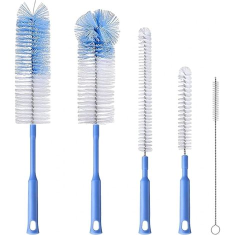 Goupillon, lot de 5 goupillons de nettoyage pour bouteilles à col étroit, gourdes, thermos et verres à vin-AquaForge (1/3)