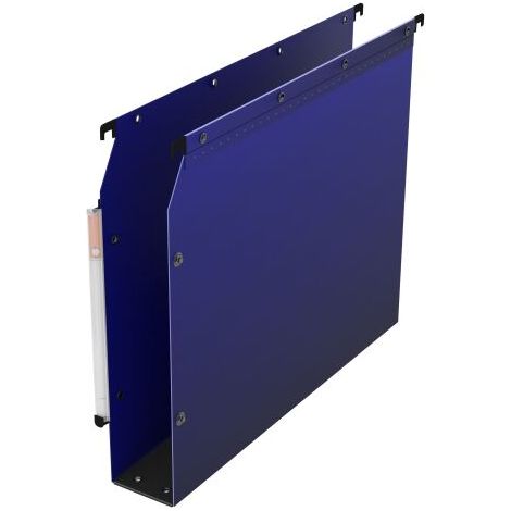 Dossier suspendu plastique volet d'agrafage L'Oblique AZ fond 8 cm pour armoire - bleu - Lot de 10