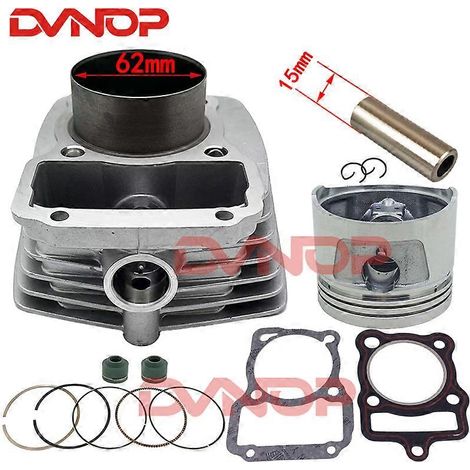 Kit de cilindro de motocicleta de alta calidad con diámetro de 62 mm para Honda CG125, actualización a 150 cc CG150, repuestos de motor modificados CG 150 (plateado)