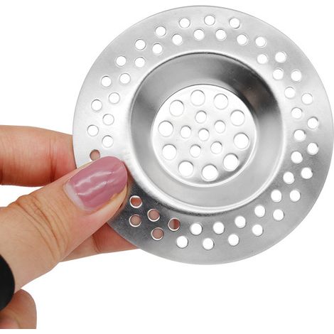 Ahlsen 10 Stück, Spülbecken-Abflussfilter, Küchenspüle-Gitter, Edelstahl, für Küchen-/Badezimmerspüle, verstopfungssicher, 71 x 71 mm (1/5)