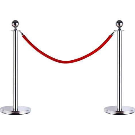 easycomfort transenne elimina separacode paletti di delimitazione con corde rosso acciaio inox ф32 x 95cm (1/5)
