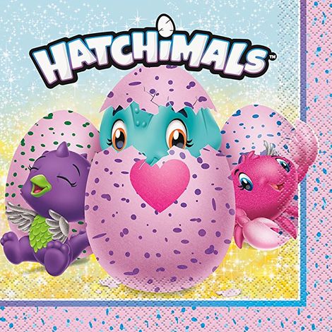 Serviettes Hatchimals 33x33 cm 16 pièces.