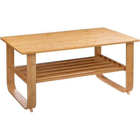 Table basse Hoca en bambou chêne clair 100x57 cm (1/4)