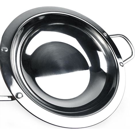 Marmite en acier inoxydable, binaurale, grande capacité, peu profonde et à large bord, idéale pour la maison et le commerce (25,9 cm). (1/5)