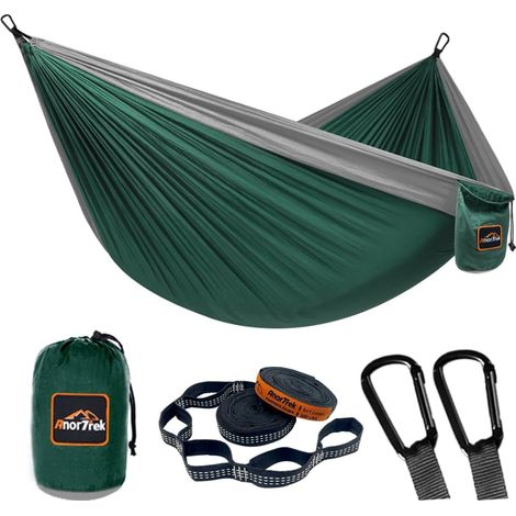 Camping Hammock, hamac de Voyage en Nylon Super léger et Portable avec Deux Sangles d'arbre, pour Le Camping, la randonnée et Le Sac à Dos (1/5)