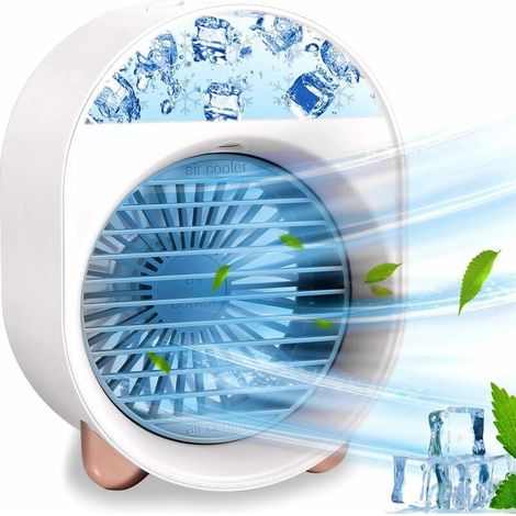 Climatiseur Portable Mini Ventilateur Refroidisseur D Air Personnel 3 Vitesses Blanc (1/4)