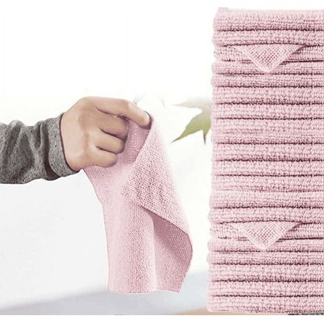 Lot de 20 serviettes pour le visage, serviettes de haute qualité pour le visage et le corps, adaptées à la salle de bain, au lavage des mains et au nettoyage de la cuisine, 9x9 pouces, rose clair. (1/5)