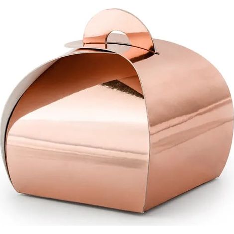 Scatoline per dolci color oro rosa 6x6x5,5 cm / 10 pezzi (1/3)