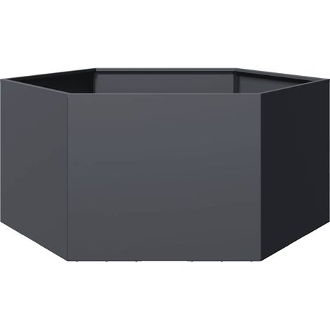 vidaXL Jardinera hexagonal de acero gris antracita 104x90x45 cm (1/5)