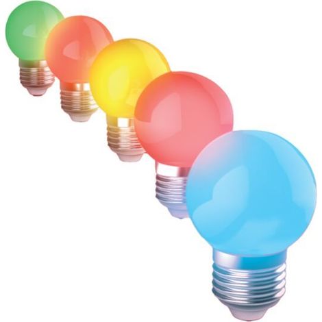 Kit de 5 ampoules LED extérieures RGB avec culot E27 – Étanche IP65, couleur réglable via télécommande, idéal pour jardin, terrasse et éclairage décoratif (1/5)