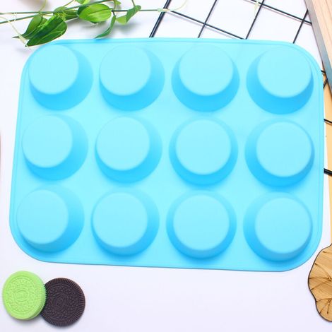 Moule à muffins en silicone de 12 tasses - moule à cupcakes antiadhésif en 3 pièces de taille régulière en silicone pour la cuisson（30223cm） (1/5)