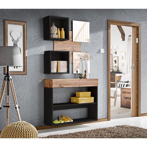 Ensemble mural "Easy IV" - Noir/Beige - L 100 x H 170 x P 30 cm - Livraison gratuite (1/5)