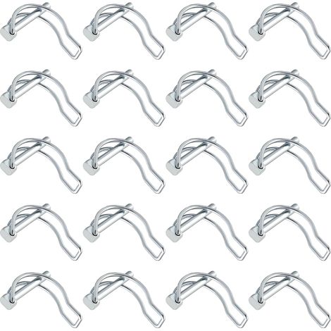 20 Pièces Goupille de Verrouillage Forme D 4.5 x 4mm Goupilles Tubulaires Forme D Goupille Securite Carbone Galvanisé Axe de Verrouillage pour Pelouse Jardin Agriculture Remorques (1/5)