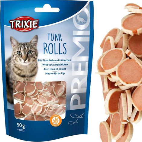 Golosinas para gatos Rollitos de atún Trixie PREMIO 50 g