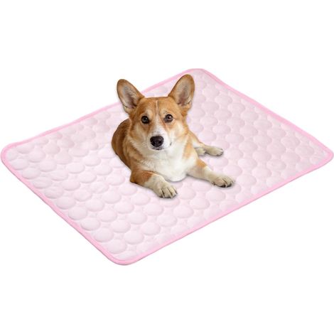 Tapis Rafraîchissant pour Chien et Chat, Coussin de Refroidissement Lavable sans Gel, Couverture Respirante en Soie Glacée pour Animaux, Lit d'été Auto-Rafraîchissant pour Auto Sofa6250cm (1/5)