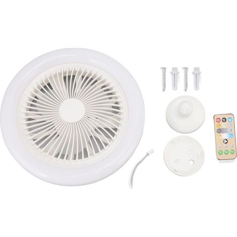 Ventilateur de plafond silencieux 36 W avec éclairage LED intégré, diamètre 25 cm, culot E27, blanc, 86–265 V (1/5)