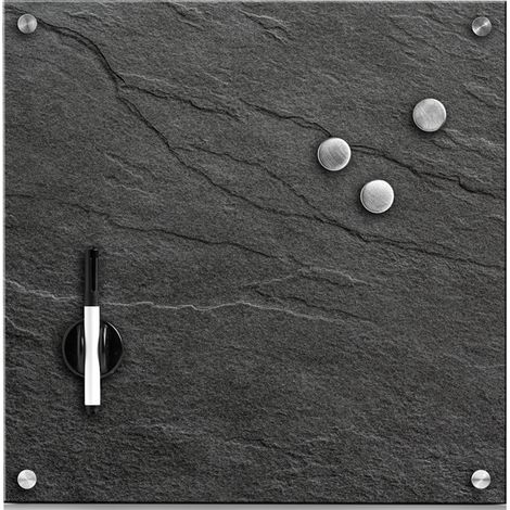 Zeller Tableau Magnétique en Verre Anthracite Design Moderne