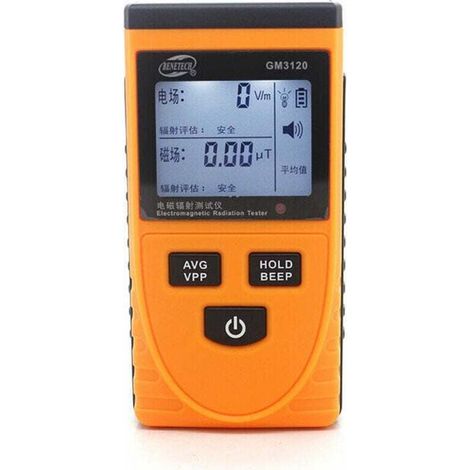 Détecteur de rayonnement électromagnétique, Compteur EMF Dosimètre de détecteur de Radiation de Champ électromagnétique GM3120 Digital LCD Testeur de testeur,63.631125.8(mm)