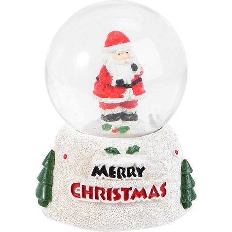 1 boule de cristal lumineuse décorative de bureau représentant le Père Noël, idéale pour une fête.-7x5cm (1/3)