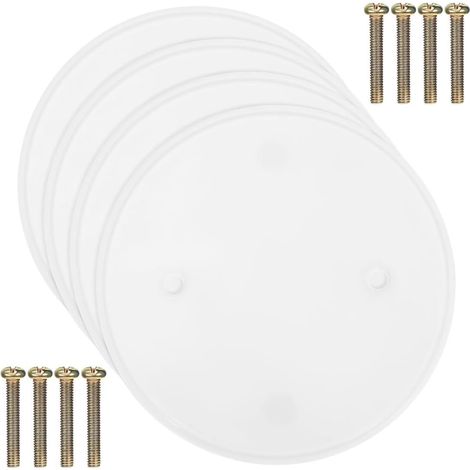 Lot de 4 plaques de recouvrement rondes pour boîtiers d'interrupteurs, avec 8 vis centrales métalliques, pour la réparation des plafonds et des murs du bureau à domicile (1/5)
