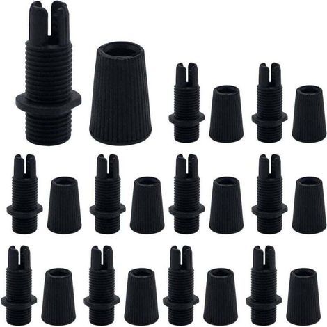 20 Stück M10-Zugsicherungen für Pendelleuchten, schwarze Kunststoff-Kabelklemmen, verstellbare Kabelclips, Kabeldurchführungen für die Verkabelung von Pendelleuchten (1/4)