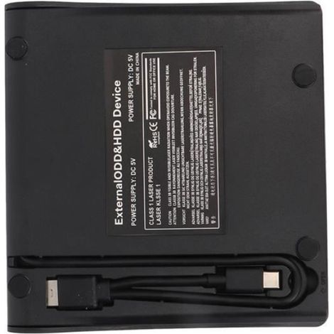 Boîtier de lecteur de DVD externe Boîtier de lecteur DVD externe 9.5mm USB3.0 Type C double Port 5Gbps informatique carte (1/4)
