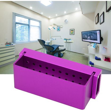 Dentalbedarf, Werkzeuge, Edelstahl, 30 Löcher, Desinfektionsbohrer, Halter für Dentalbohrer, lila (1/5)