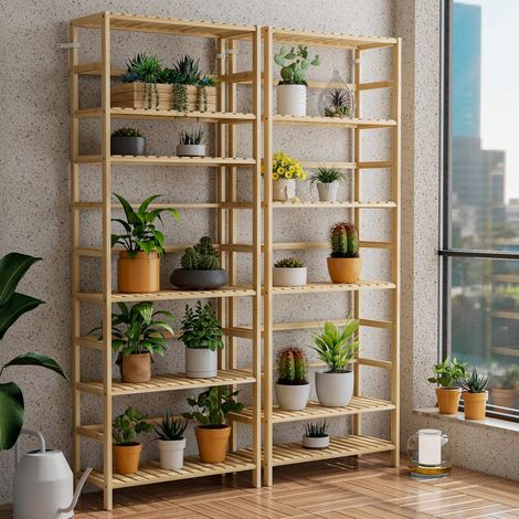 Scaffale Unità di mensole in Bambu Organizzazione interni Cucina Porta oggett portapiante Scaffalatura Cucina Alto Dispensa Libreria (1/5)
