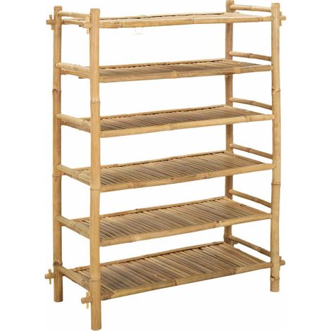 Shoe Rack with Shelf Natural 6-tier Bamboo vidaXL (1/5)