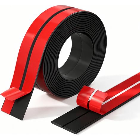 Baguette D'Angle Et Protection Murale, Profilé Souple 2 cm X 3,3 m, Noir, Plinthe Souple Et Flexible Pour La Protection Des Murs Et Des Angles (1/5)
