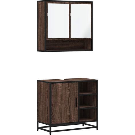 Maison Exclusive - Set Mobili da Bagno 2 pz Rovere Marrone in Legno Multistrato