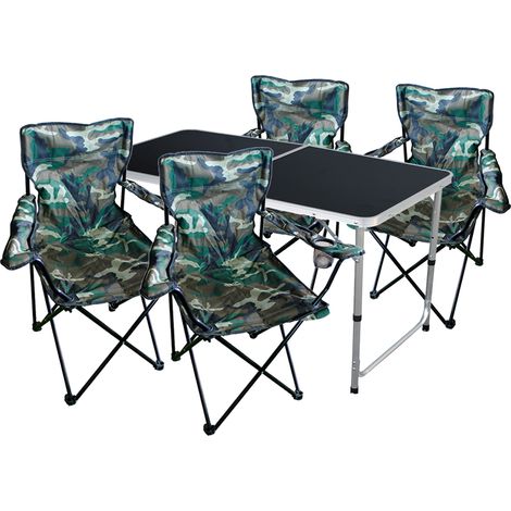 5-teiliges Campingmöbel Set Schwarz - Camouflage-MMC330872B+4xMPO2469 (1/4)