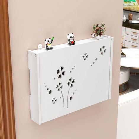 Cache prise électrique style scandinave, volet rabattable pour dissimuler compteur, panneau décoratif mural, habillage tableau électrique maison (1/5)