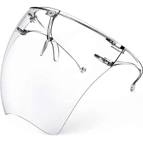 Masque Transparent en Plastique Anti-buée Amélioré avec Plaquettes de Nez Antidérapantes, Respirant et Anti-poussière (1/4)