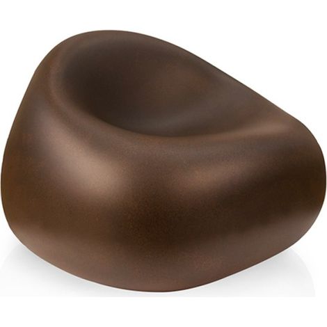 Fauteuil pour extérieur jardin terrasse polyéthylène design moderne Gumball P1 - Marron