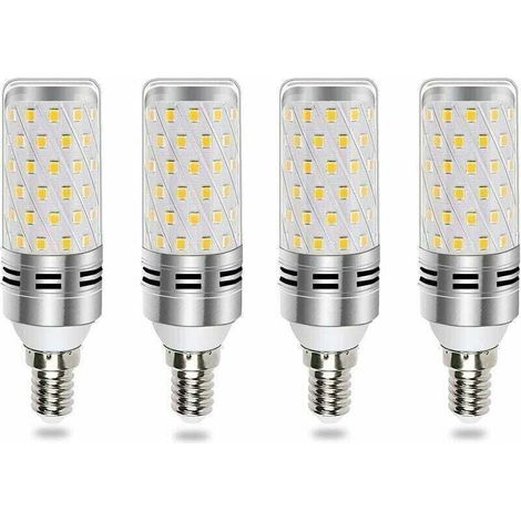 E14 LED-Lampe, 16 W, kaltweiß. Entspricht einer 100- bis 120-W-Halogenlampe, 1600 lm Lichtstrom mit 360°-Abstrahlwinkel, geeignet für Kronleuchter, Wandleuchten und Nachttischlampen, 4er-Pack, nicht d