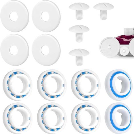 16 Pièces Kit de Réparation Piscine, 8 Roulements à Billes de Roue, 4 Vis de Roue et 4 Rondelles Nettoyeur de Piscine Pièces de Rechange pour Polaris 280 180 Robot Piscine (1/5)