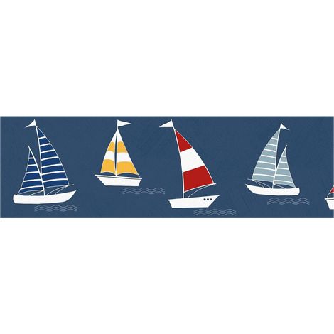 Graphic wallpaper wall Profhome 403757 self-adhesive border slightly textured with graphical pattern matt blue red yellow white 0.75 m2 (8.07 ft2) (1/5)