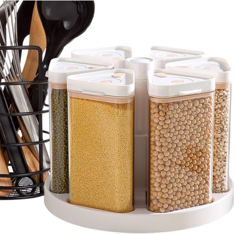 Rotating Food Dispenser, 6 Position Storage Container
