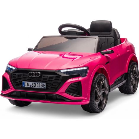 Coche Eléctrico Infantil Audi SQ8 con Mando, 12V Batería Recargable, Licencia Oficial - LUNSY Regalo para Niños 3-6 Años, Fucsia (1/3)