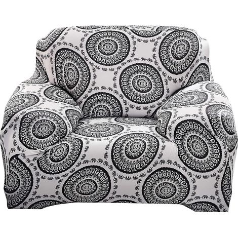 Sofa cover for 1, 2, 3, or 4-seater sofas. Stretch sofa cover with fruit pattern in durable, washable, and dust-resistant elastic fabric. Fabric, SFC-3. (1/5)